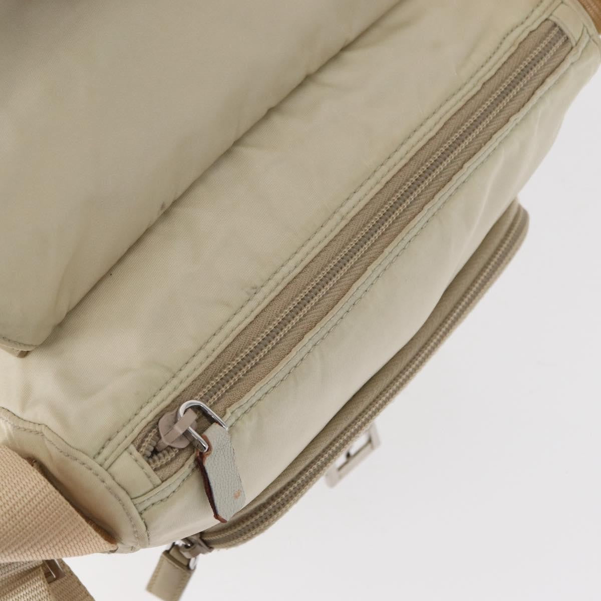 Prada Buckle Messenger Bag Tessuto, BEIGE, NYLON, Shoulder bag