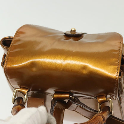 Gucci Vintage Bamboo Backpack Patent, GOLD, PATENT_LEATHER, Backpack