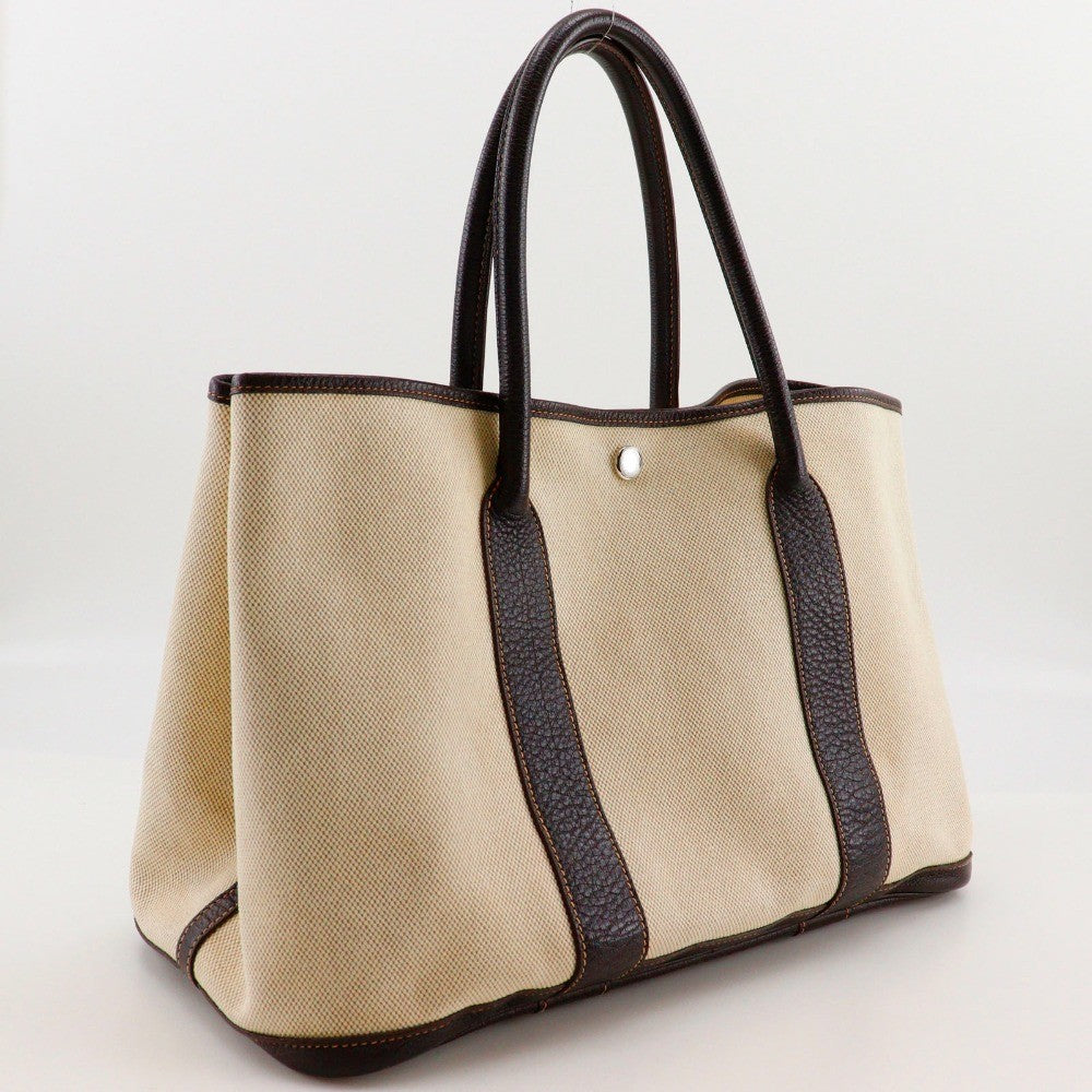 Hermes Garden Party Tote Toile and Leather, BEIGE, CANVAS, Tote bag