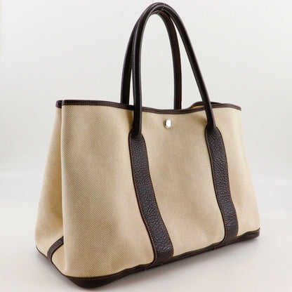 Hermes Garden Party Tote Toile and Leather, BEIGE, CANVAS, Tote bag