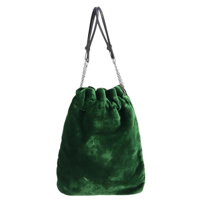 Prada Beads Pouch Velvet, GREEN, VELVET, Clutche & pouche