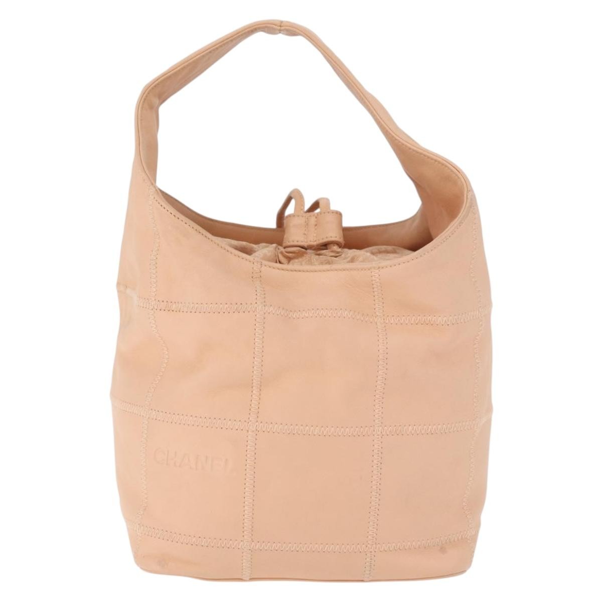 Chanel Square Stitch Tassel Hobo Quilted Leather, Pink, Leather, Handbag