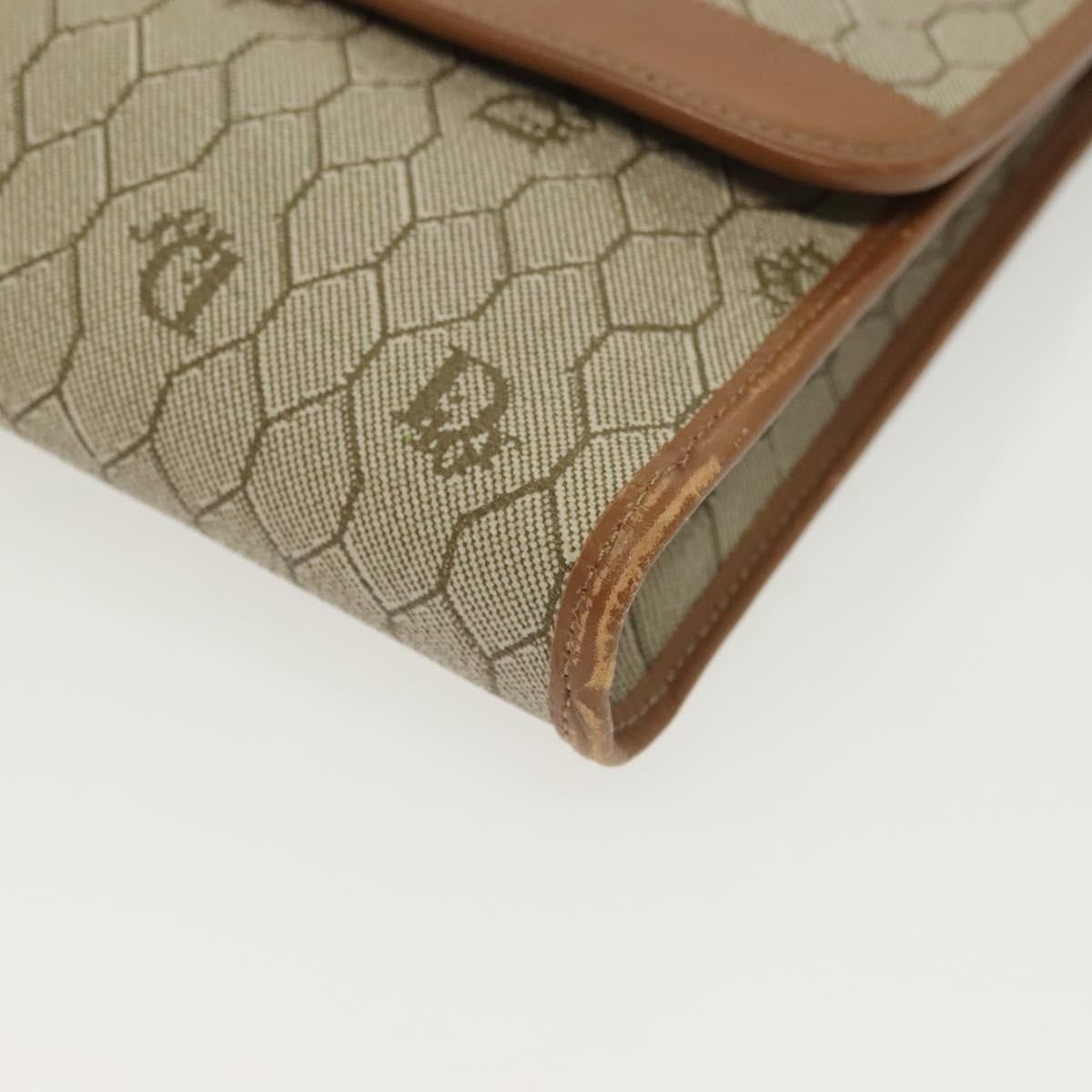 Christian Dior Vintage Honeycomb chain Canvas, BEIGE, CANVAS, Handbag