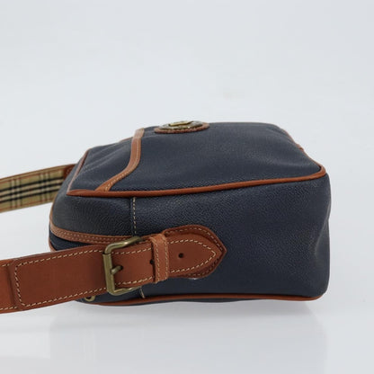 Burberry Vintage Shoulder Bag Leather, NAVY, LEATHER, Shoulder bag