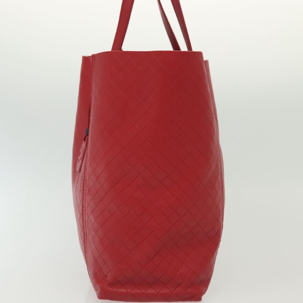 Bottega Veneta Intrecciomirage Tote Leather, RED, LEATHER, Tote bag
