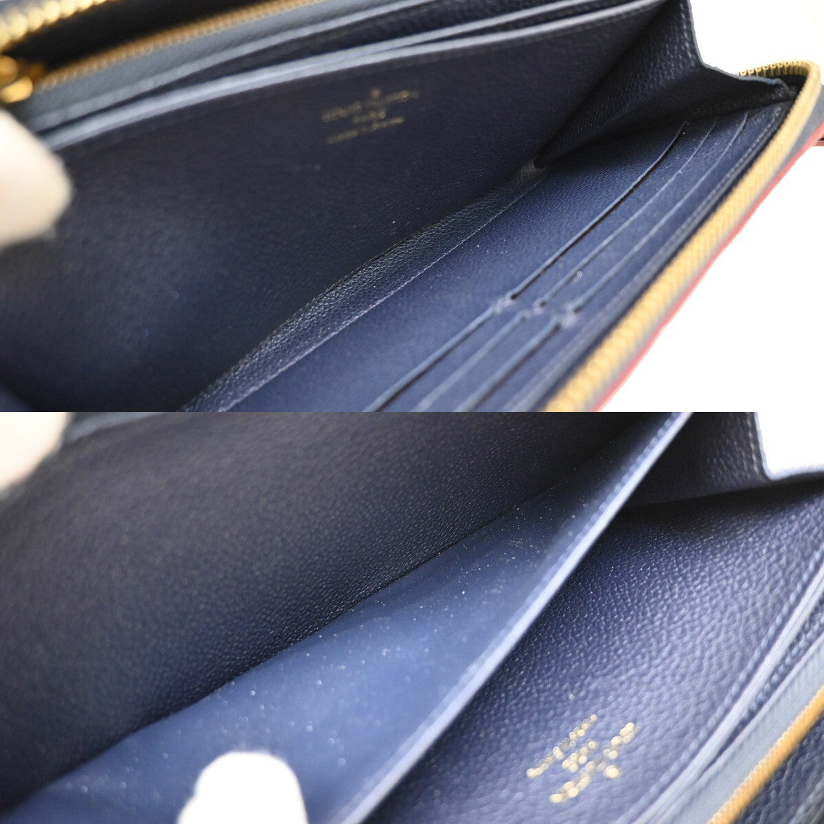 Louis Vuitton Zippy Wallet NM Leather Empreinte, NAVY, LEATHER, Wallets