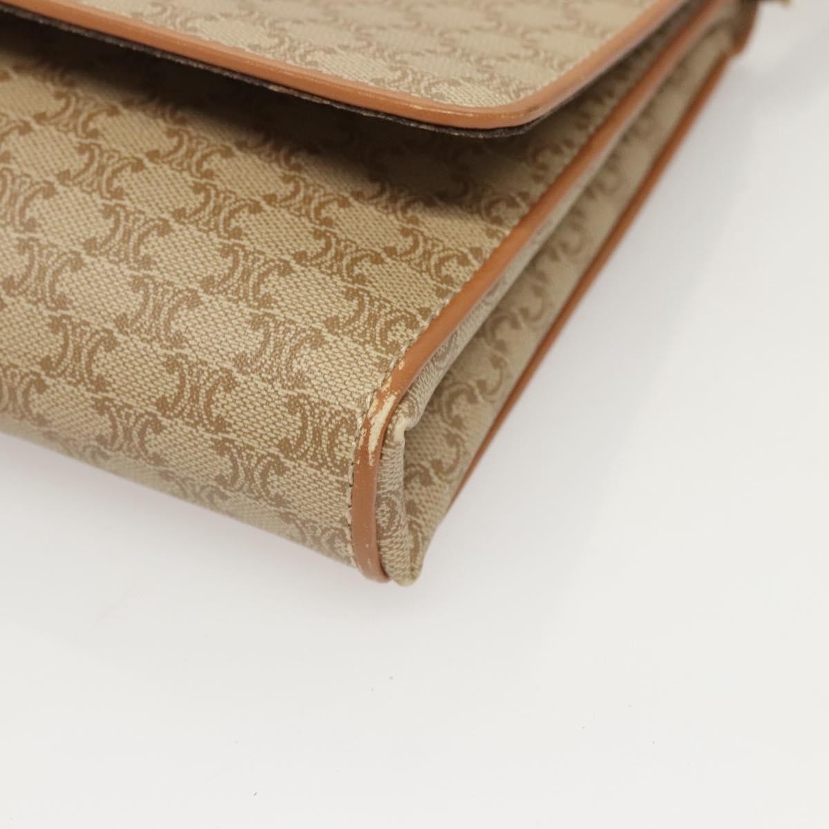 Celine Vintage Macadam Shoulder Bag Canvas, BEIGE, CANVAS, Shoulder bag