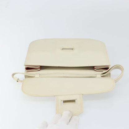 Saint Laurent Vintage Shoulder Bag Leather, WHITE, LEATHER, Shoulder bag