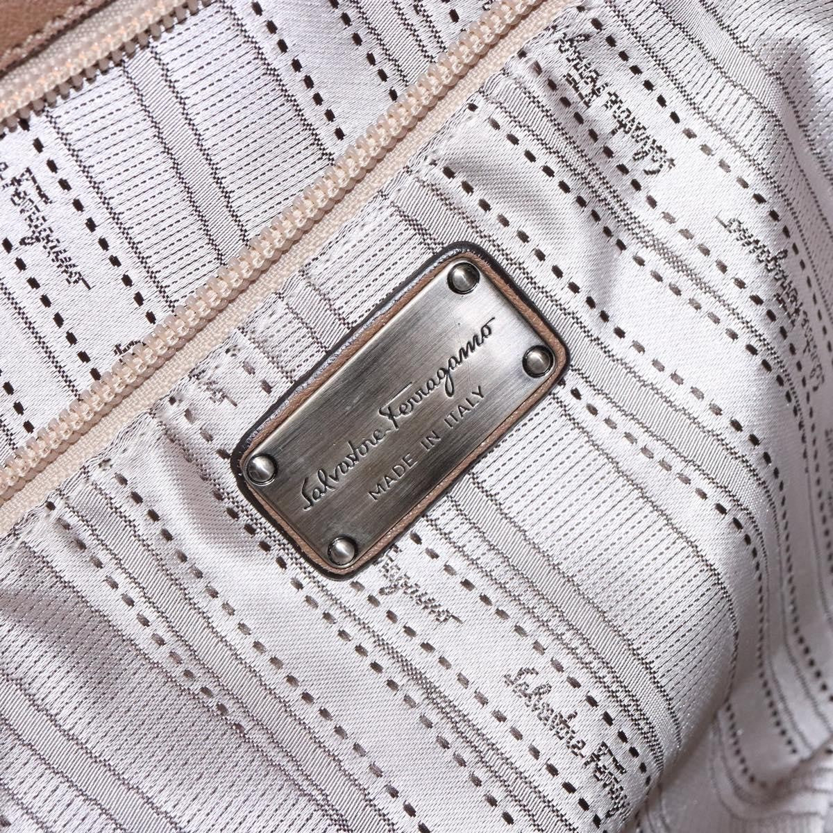 Salvatore Ferragamo Vintage Handbag Leather, BROWN, LEATHER, Handbag