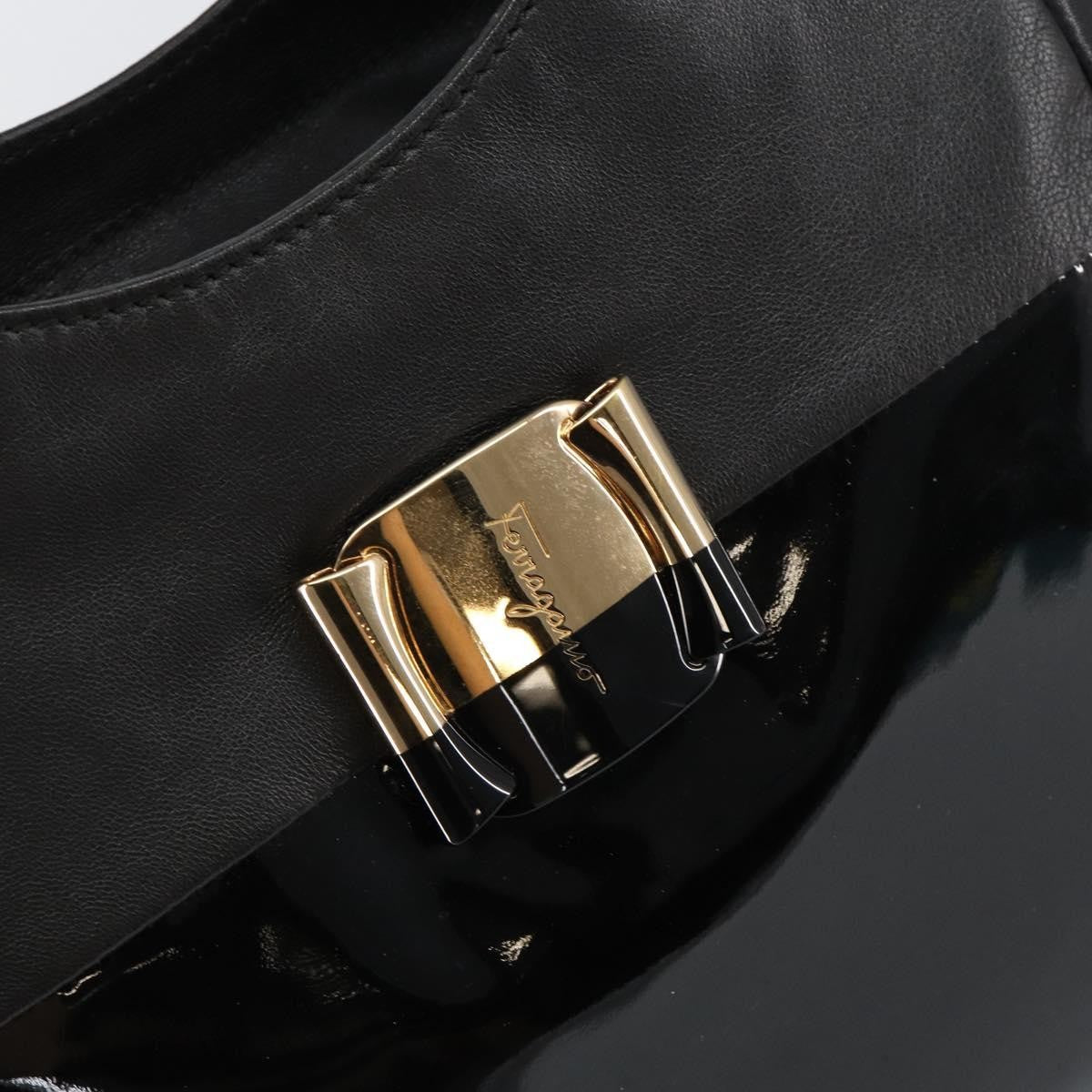 Salvatore Ferragamo Vala tote Patent Leather, BLACK, PATENT_LEATHER, Tote bag