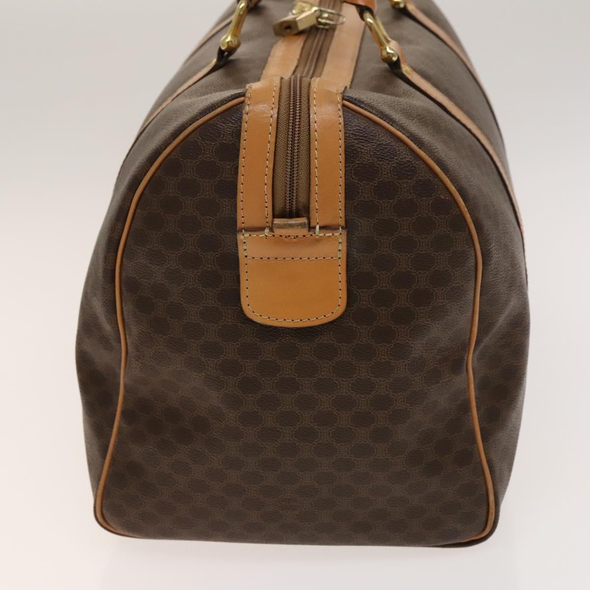 Celine Macadam Handbag Macadam with leather, BROWN, CANVAS, Handbag