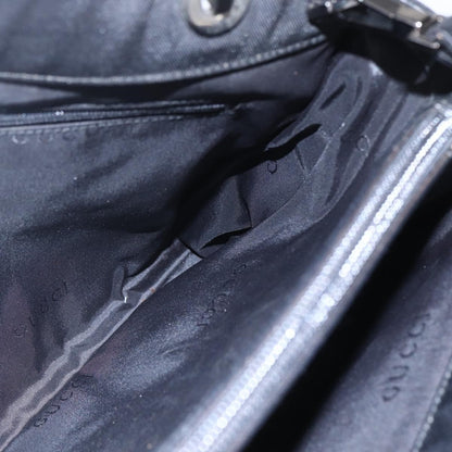 Gucci Vintage Bamboo Handle Tote Nylon, BLACK, NYLON, Handbag