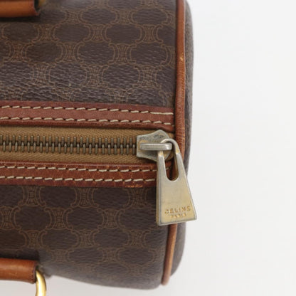 Celine Vintage Macadam Handbag Canvas and Leather, BROWN, CANVAS, Handbag