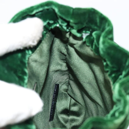 Prada Beads Pouch Velvet, GREEN, VELVET, Clutche & pouche