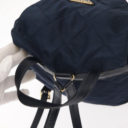 Prada Buckle Backpack Quilted Tessuto, NAVY, NYLON, Backpack