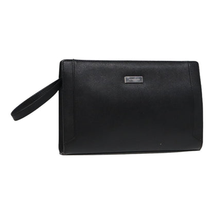 Burberry Zip Pouch Leather, BLACK, LEATHER, Clutche & pouche