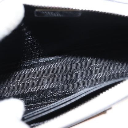 Prada Chain Crossbody Bag Vernice Saffiano Leather, WHITE, LEATHER, Shoulder bag