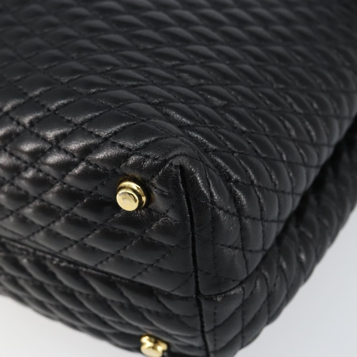 Bally Vintage Handbag Quilted Leather, BLACK, LEATHER, Handbag