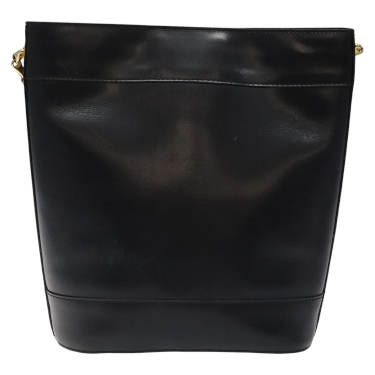 Celine Shoulder Bag Leather, BLACK, LEATHER, Shoulder bag