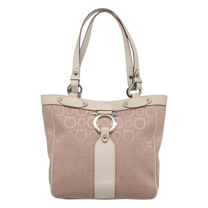 Salvatore Ferragamo Gancini Tote Canvas, PINK, CANVAS, Tote bag