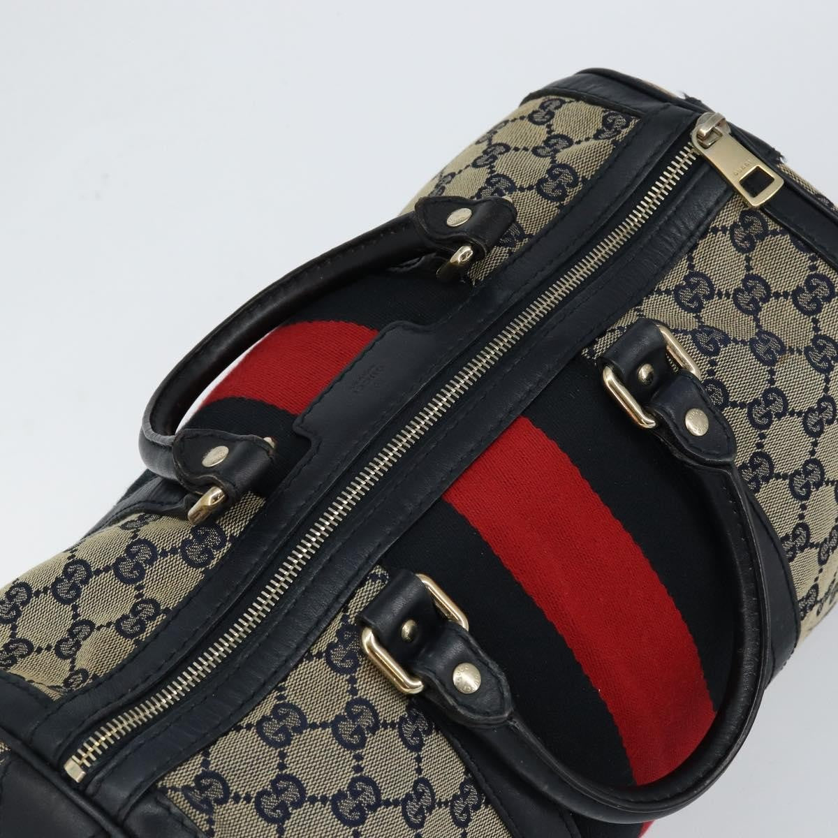 Gucci Vintage Web Boston Bag GG Canvas, NAVY, CANVAS, Travel bag