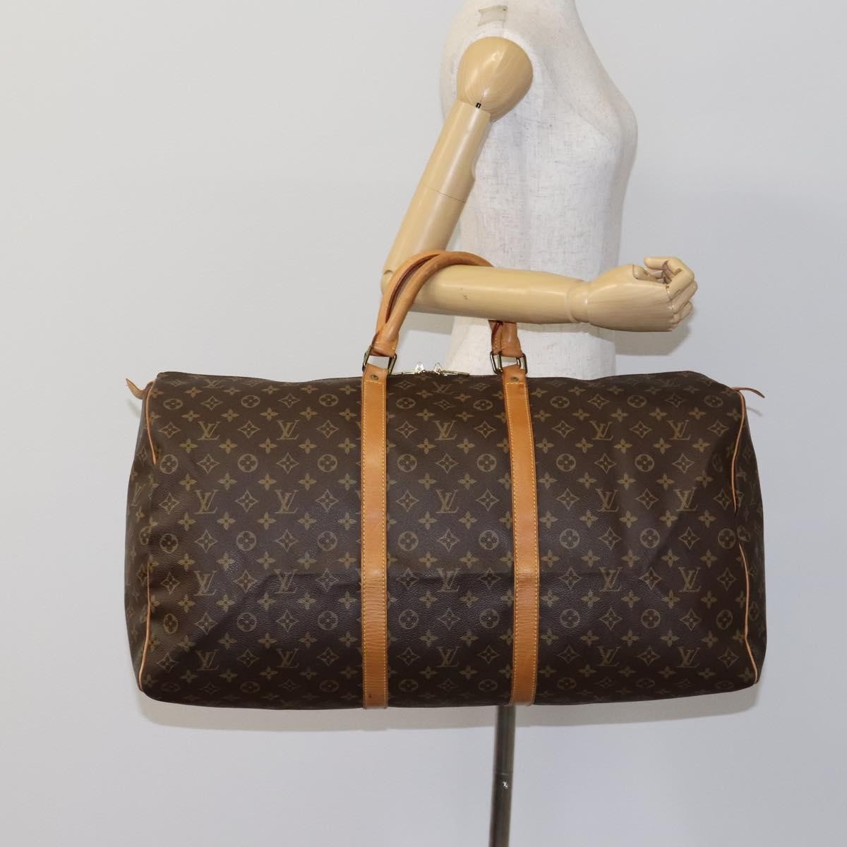 Louis Vuitton Keepall Bag Monogram Canvas, BROWN, CANVAS, Travel bag