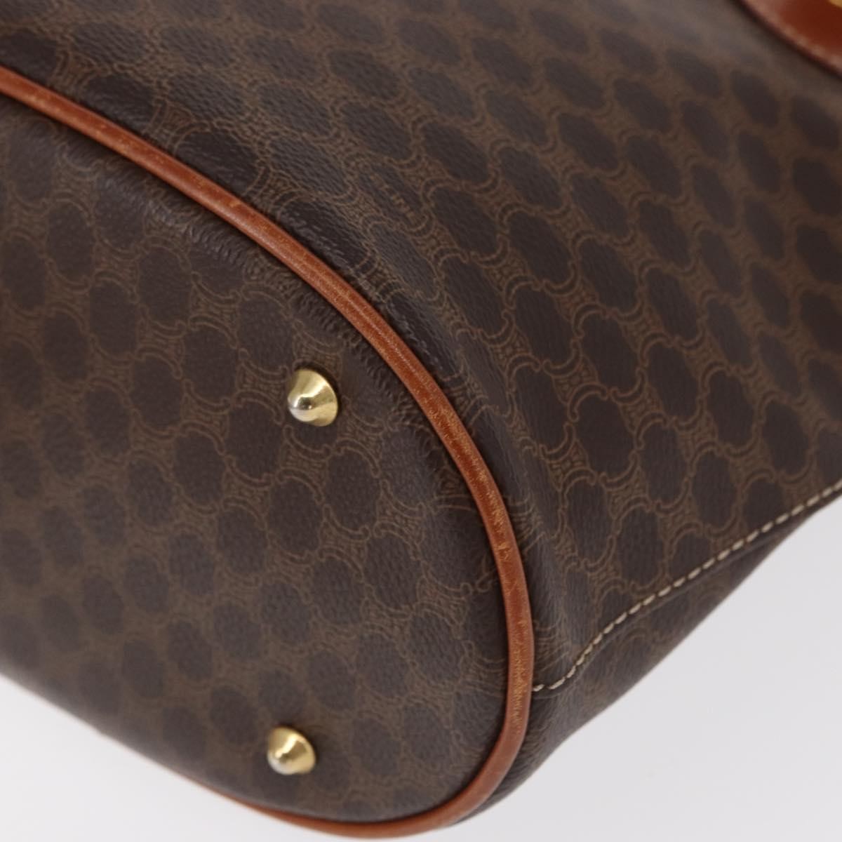 Celine Vintage Macadam Shoulder Bag Canvas and Leather, BROWN, PVC, Shoulder bag