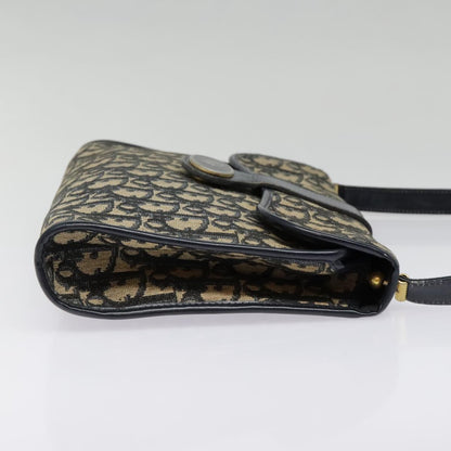 Christian Dior Vintage Flap Crossbody Bag Canvas, NAVY, CANVAS, Shoulder bag