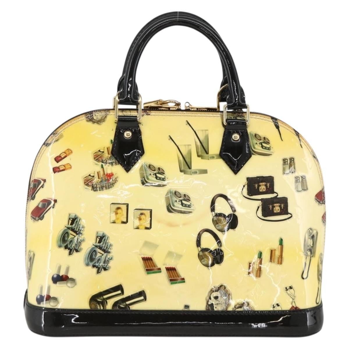 Louis Vuitton Alma Handbag Limited Edition Stickers Monogram Vernis, MULTICOLOUR, PATENT_LEATHER, Handbag