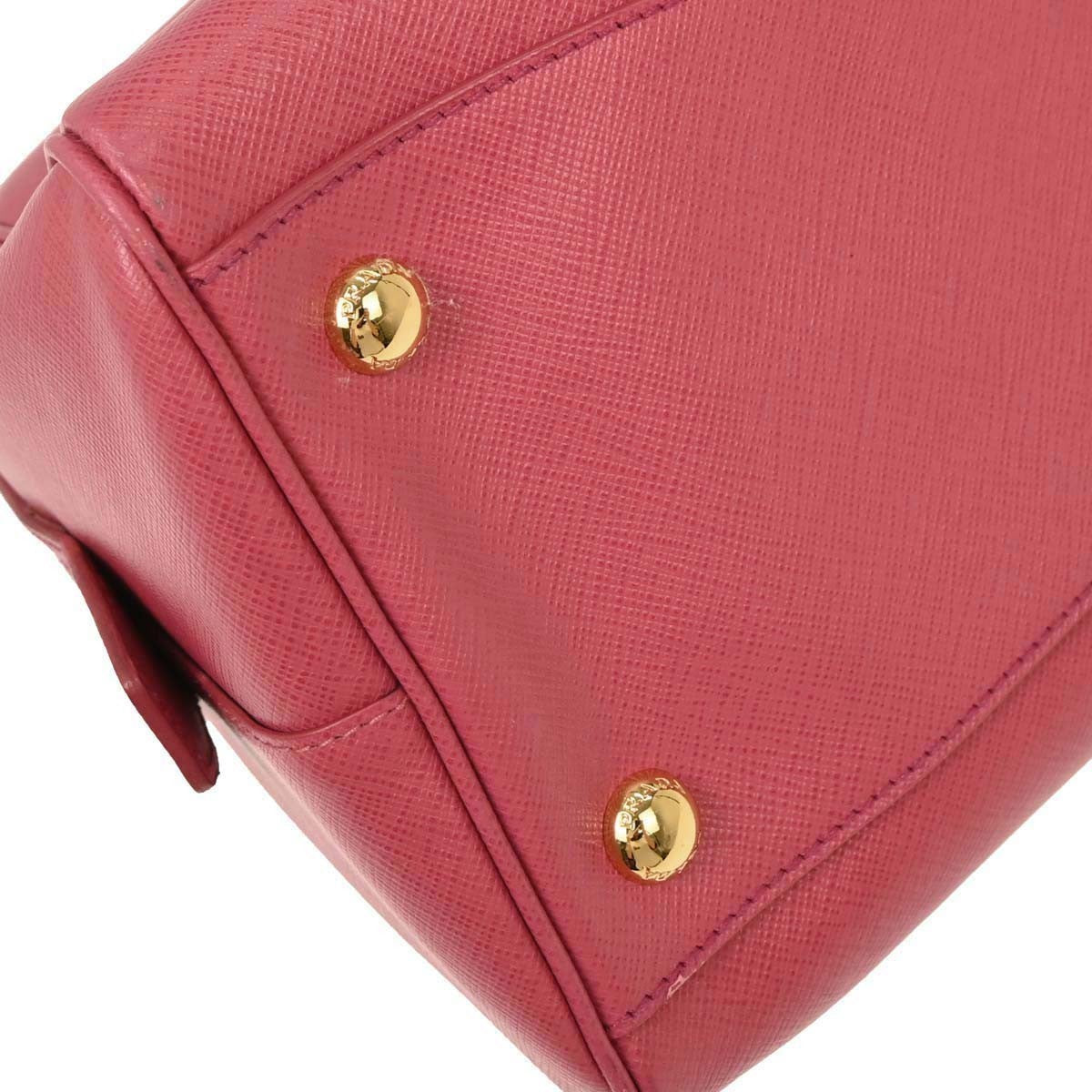 Prada Convertible Bowler Bag Saffiano Leather, PINK, LEATHER, Handbag