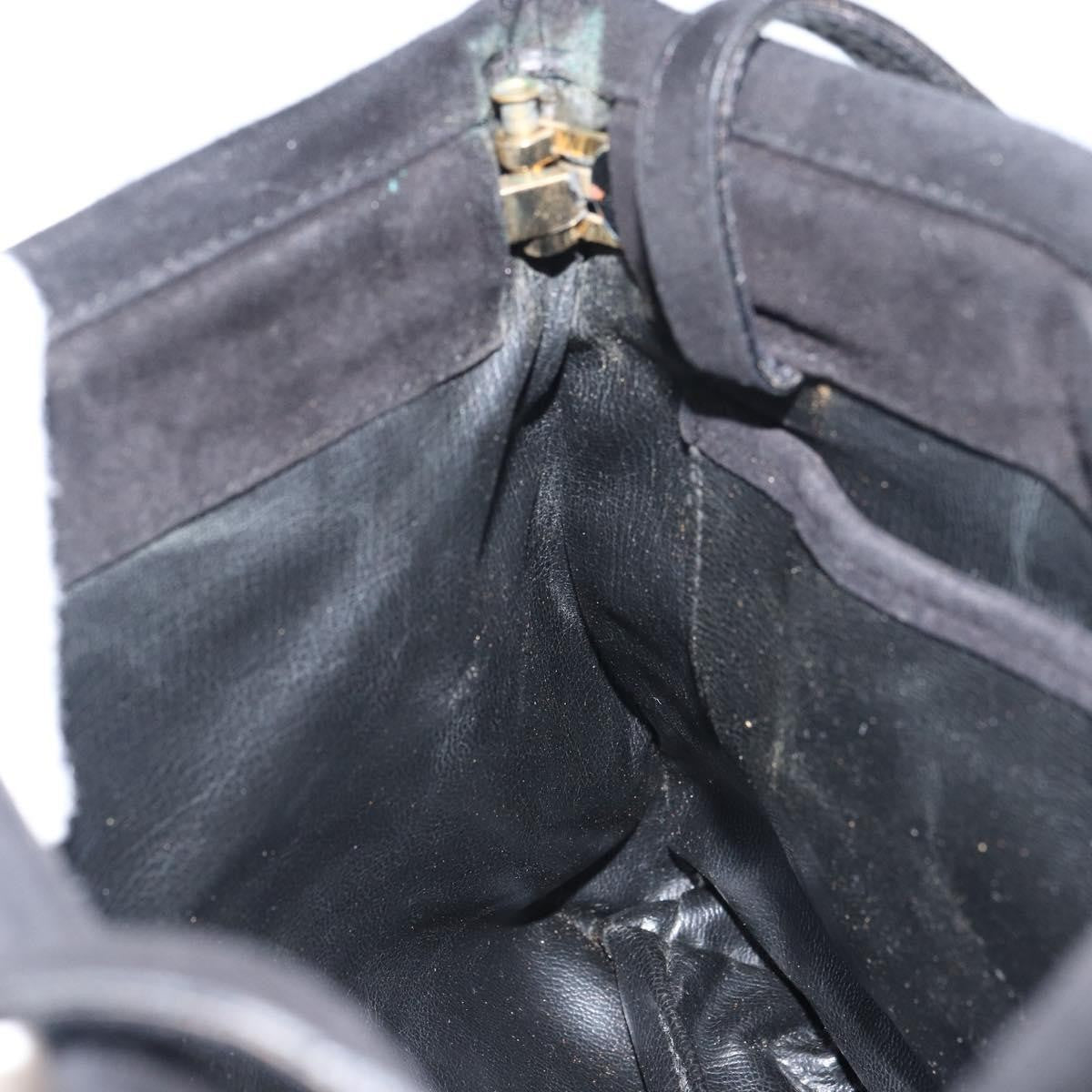 Salvatore Ferragamo Vala Shoulder Bag Suede, BLACK, SUEDE, Shoulder bag