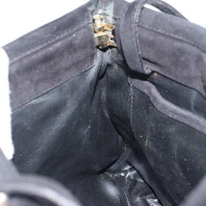 Salvatore Ferragamo Vala Shoulder Bag Suede, BLACK, SUEDE, Shoulder bag