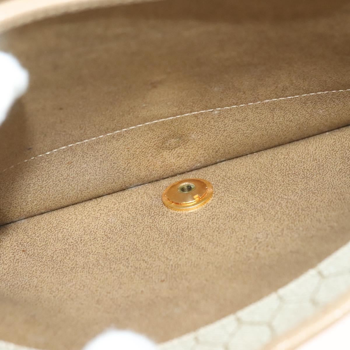 Christian Dior Vintage Honeycomb chain Canvas, BEIGE, LEATHER, Shoulder bag