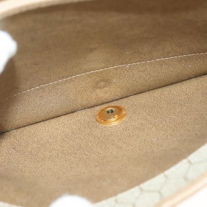 Christian Dior Vintage Honeycomb chain Canvas, BEIGE, LEATHER, Shoulder bag