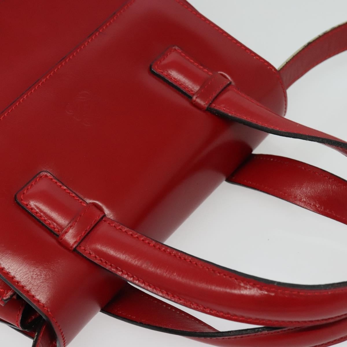 Loewe Anagram handbag Leather, RED, LEATHER, Handbag