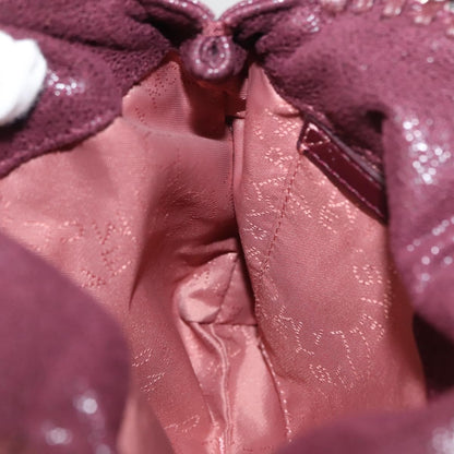 Stella McCartney Falabella Fold Over Crossbody Bag Velvet, BURGUNDY, POLYESTER, Crossbody bag