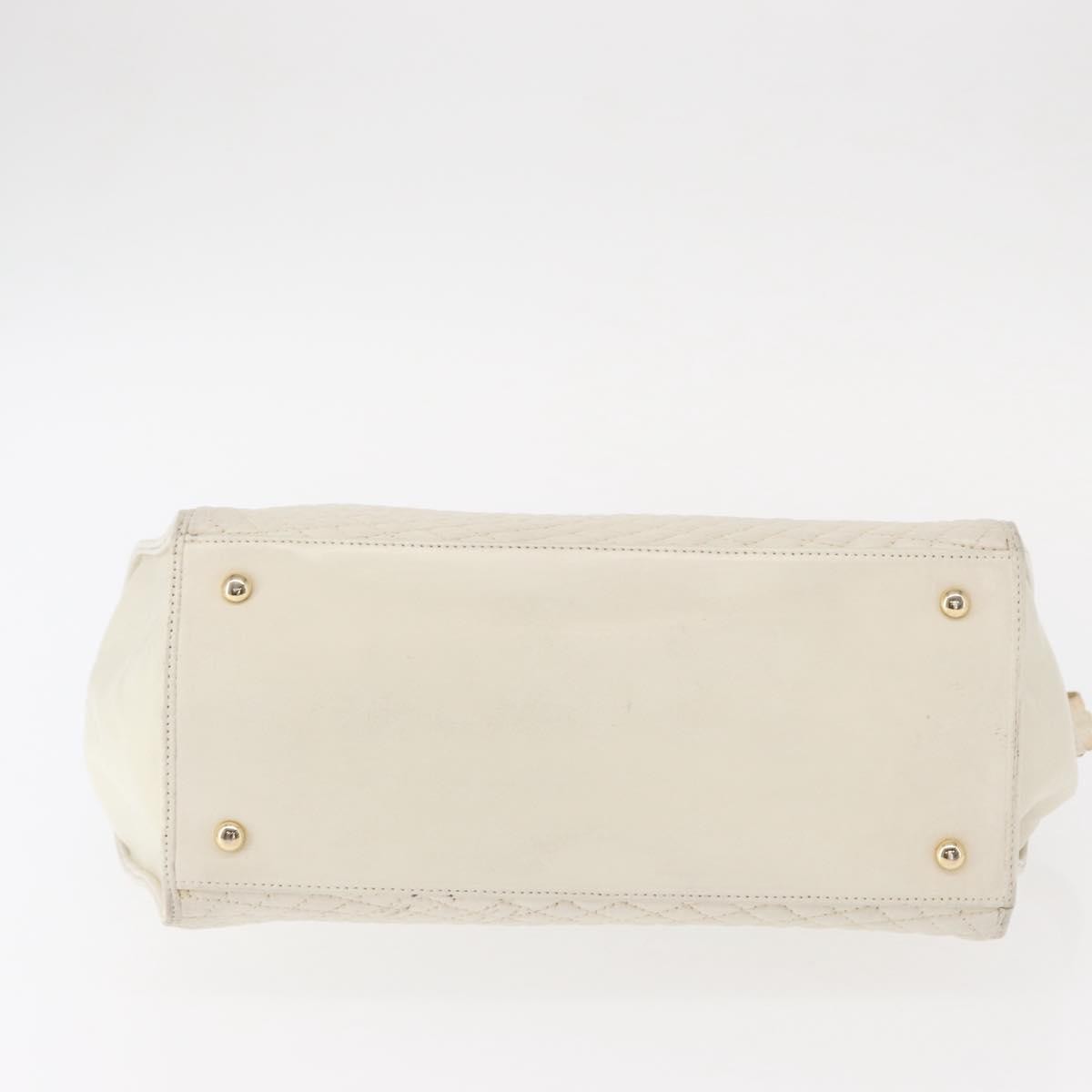 Bally Vintage Handbag Quilted Leather, WHITE, LEATHER, Handbag