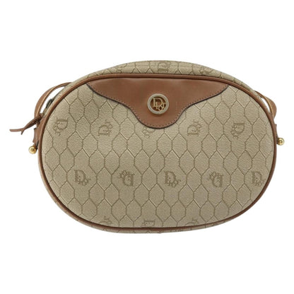 Christian Dior Vintage Honeycomb Shoulder Bag Canvas, BEIGE, CANVAS, Shoulder bag