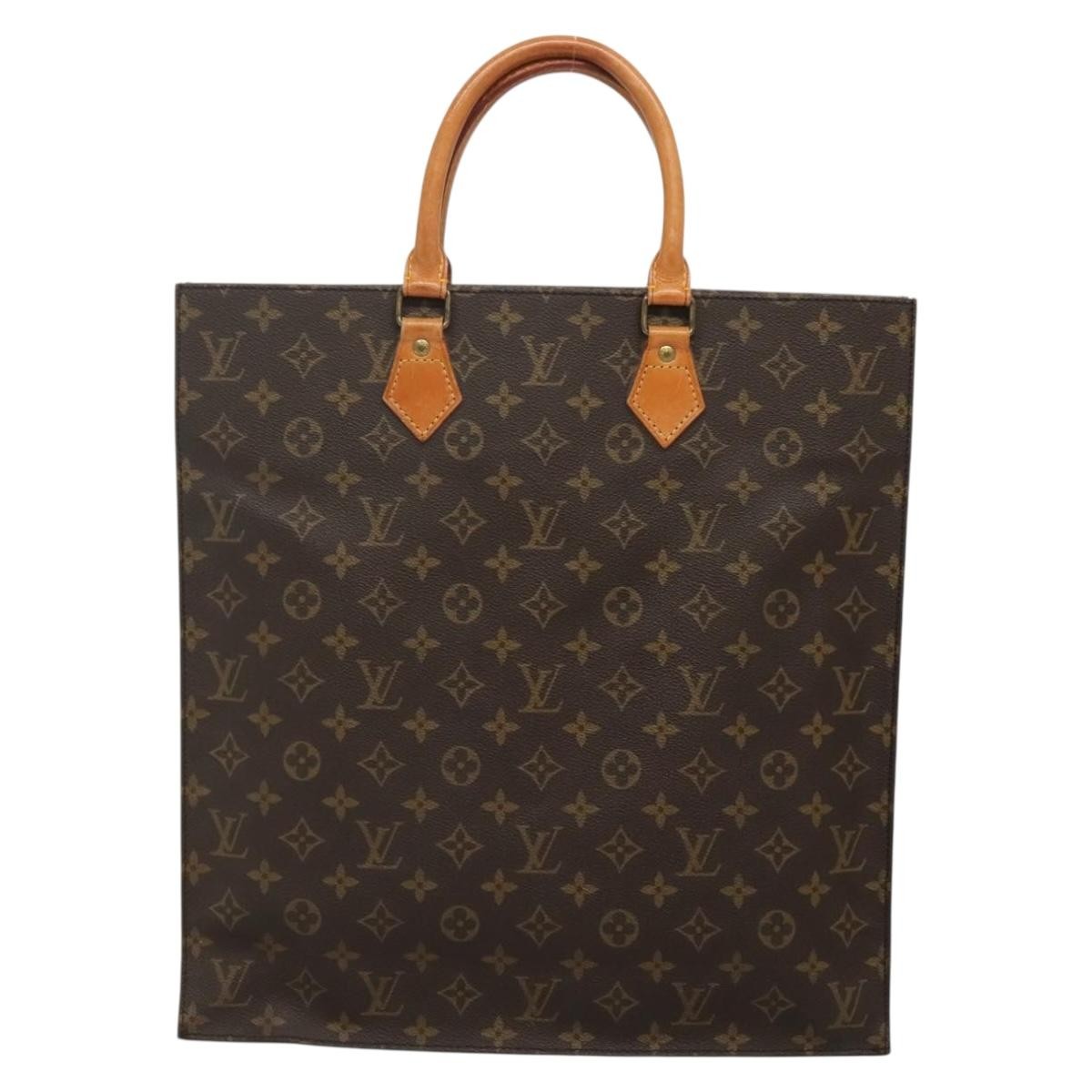 Louis Vuitton Sac Plat Bag Monogram Canvas, BROWN, CANVAS, Tote bag