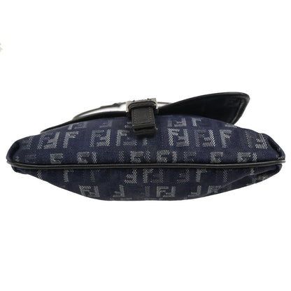 Fendi Vintage Flap Crossbody Bag Zucchino Denim, BLUE, DENIM_JEANS, Shoulder bag
