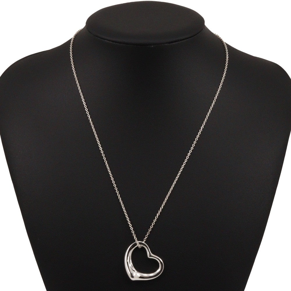 Tiffany & Co. Elsa Peretti Open Heart Pendant Necklace Sterling Silver, SILVER, SILVER, Necklace