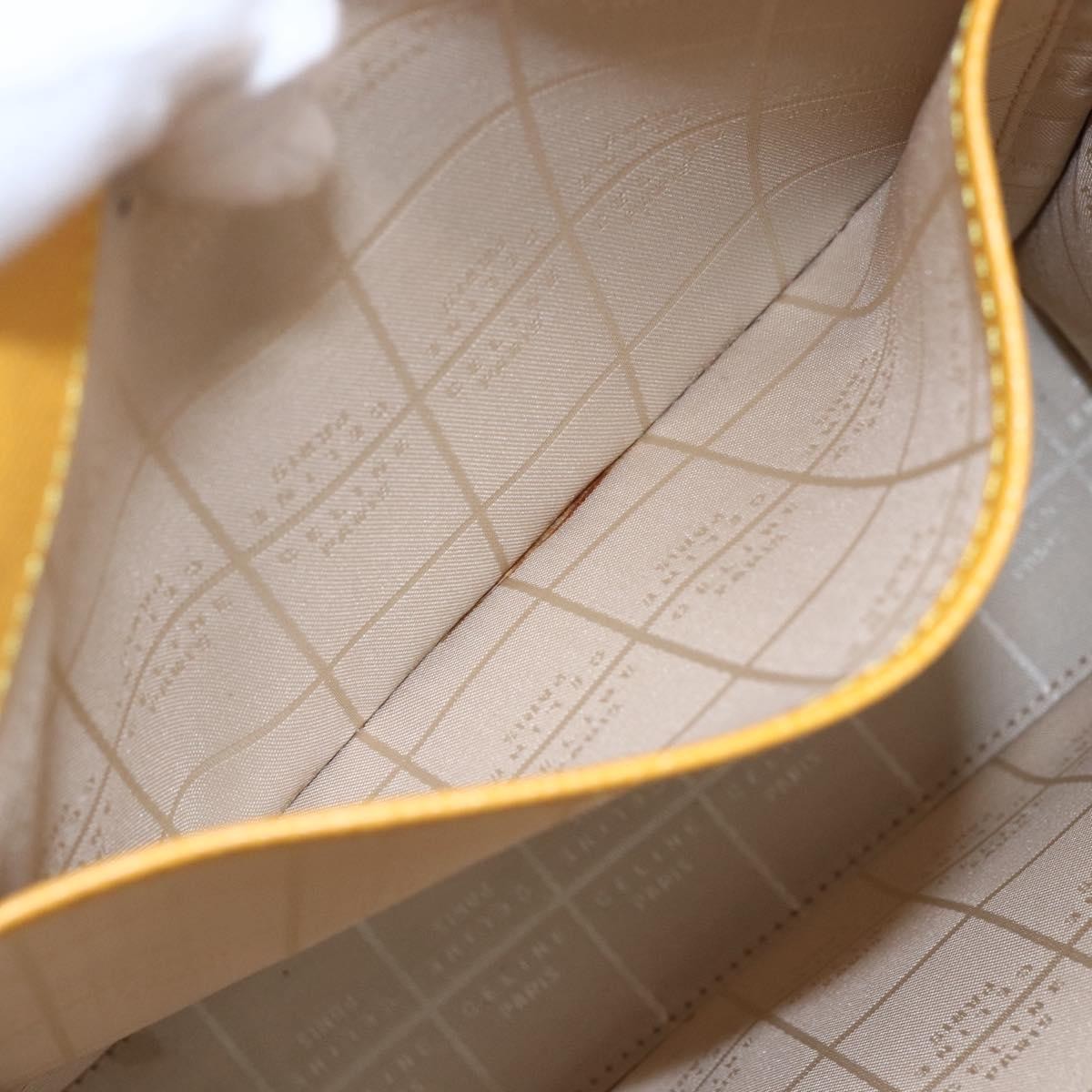 Celine Vintage Shoulder Bag Leather, YELLOW, LEATHER, Shoulder bag