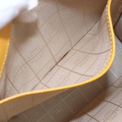 Celine Vintage Shoulder Bag Leather, YELLOW, LEATHER, Shoulder bag