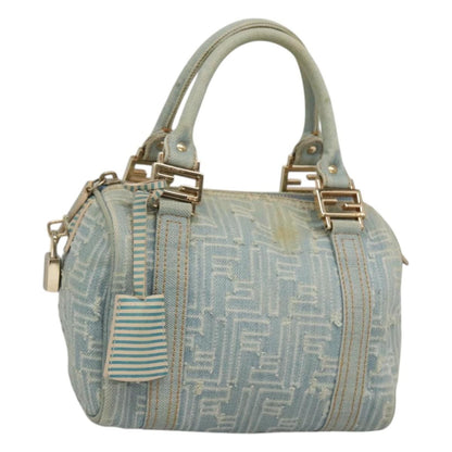 Fendi Boston Bag Denim, BLUE, DENIM_JEANS, Handbag