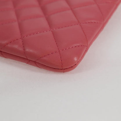 Chanel O Case Clutch Quilted Lambskin, PINK, LEATHER, Clutche & pouche