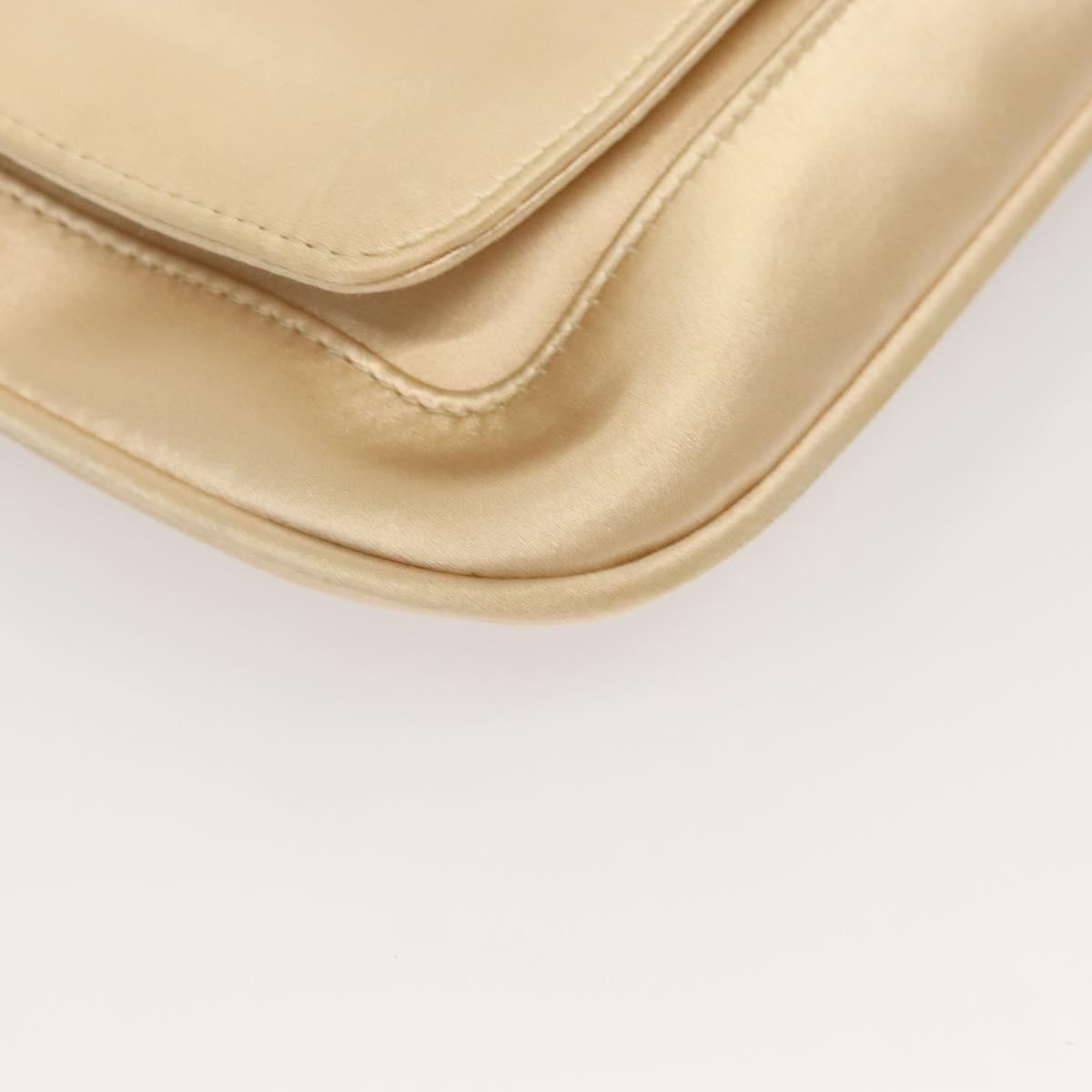 Gucci Chain Flap Shoulder Bag Satin, BEIGE, GOLD, Shoulder bag