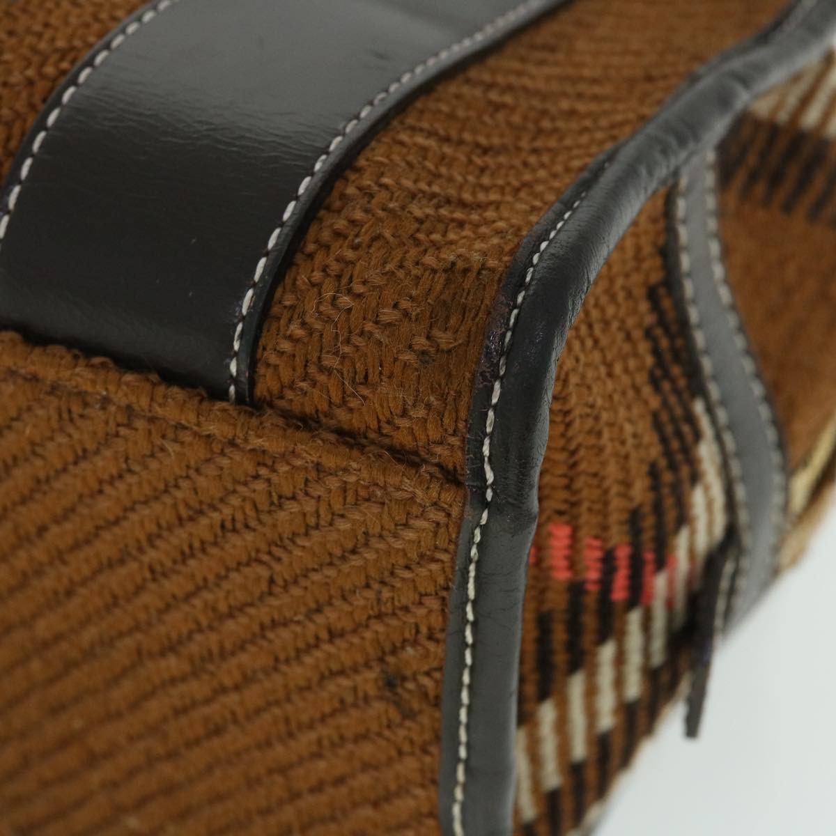 Burberry Blue Label Handbag Wool, BROWN, WOOL, Handbag