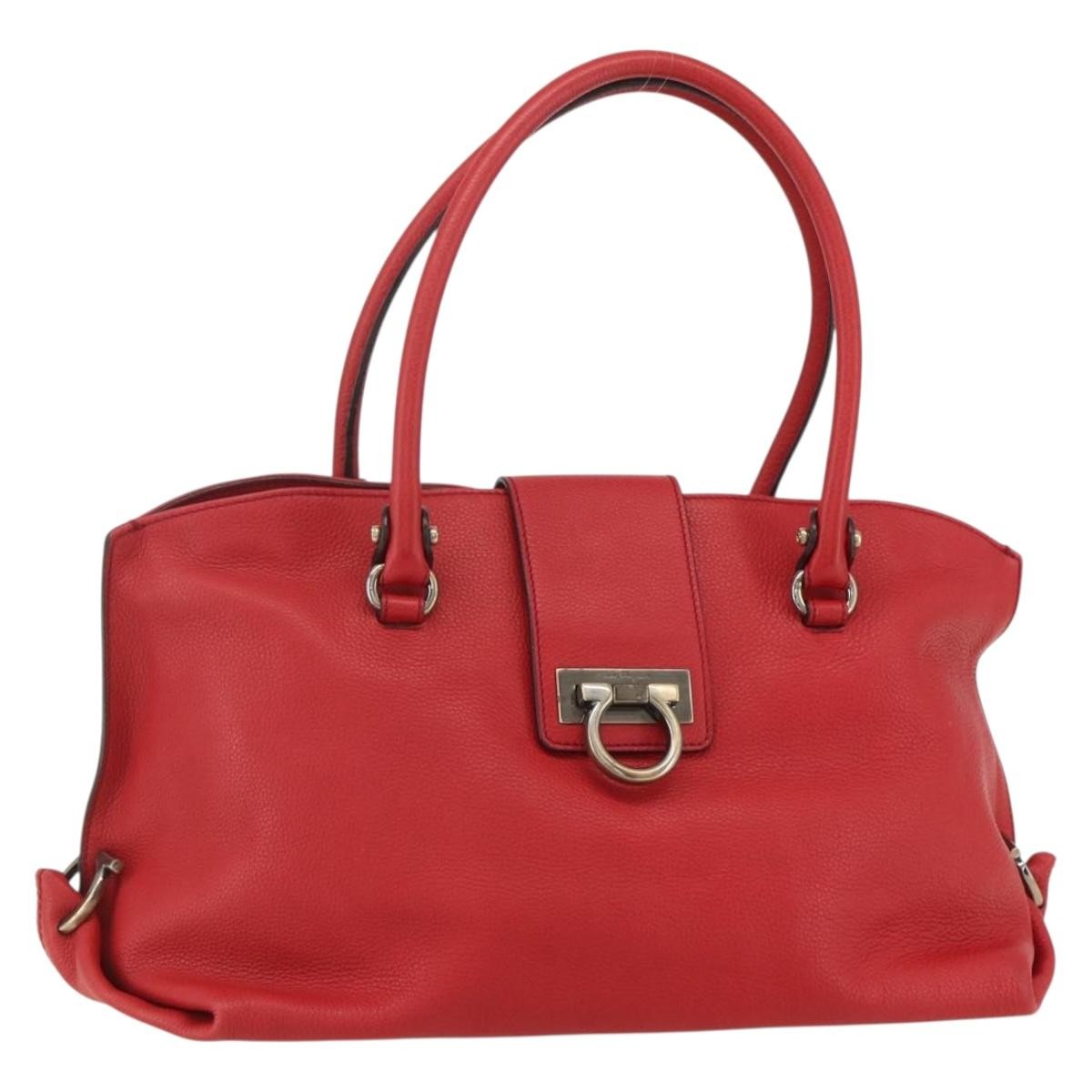 Salvatore Ferragamo Soft Sofia Tote Leather, RED, LEATHER, Tote bag