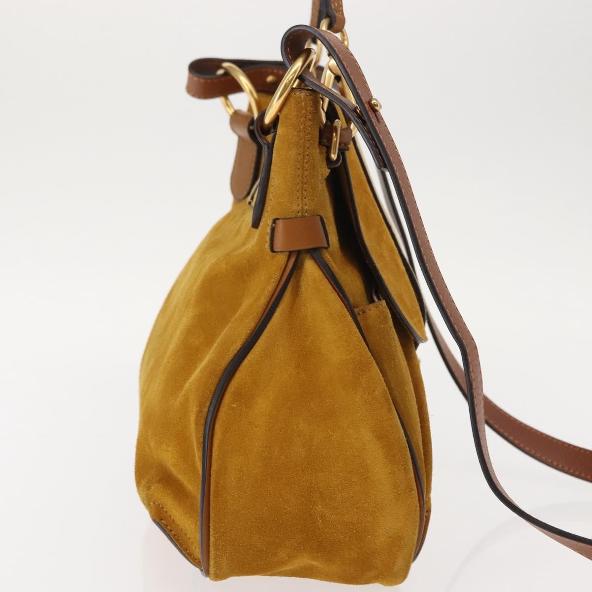 Chloe Lexa Crossbody Bag Suede, GOLD, SUEDE, Shoulder bag