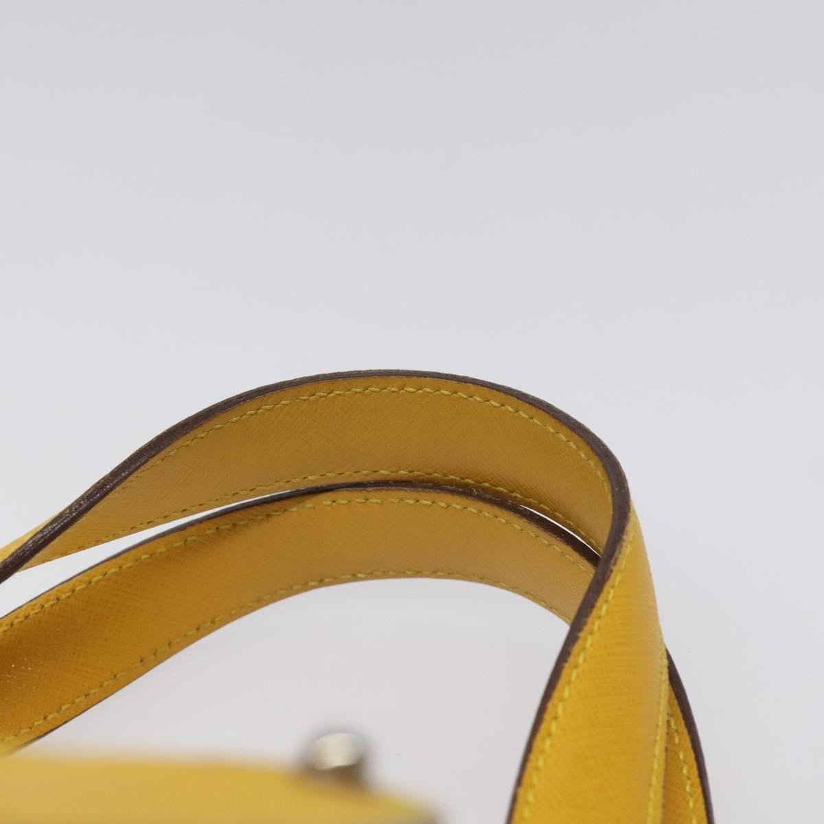 Salvatore Ferragamo Gancini handbag Canvas and Leather, YELLOW, CANVAS, Handbag